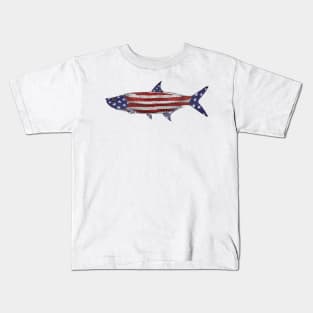 Tarpon American flag  USA Kids T-Shirt